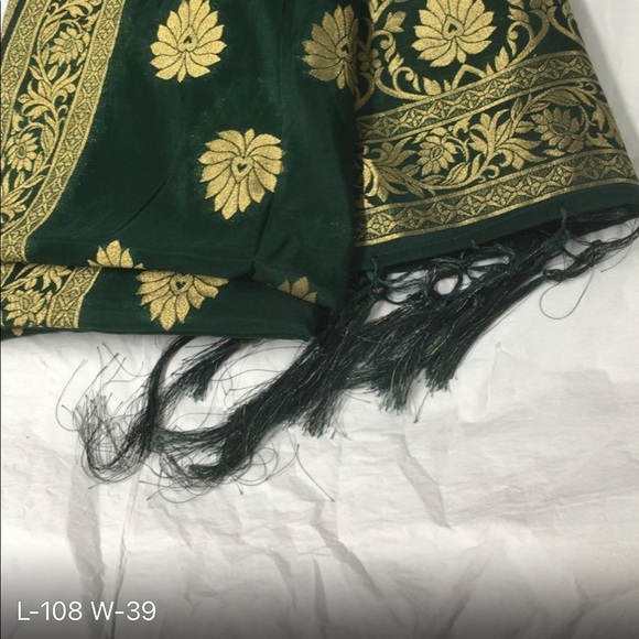 NWOT Indian Dupatta scarf  banarasi tassels full - Picture 13 of 16